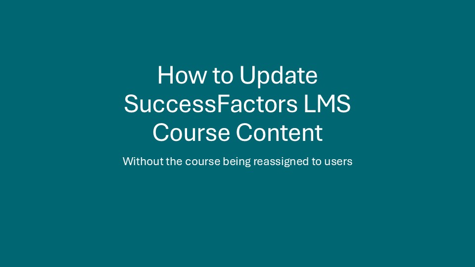 How to Update Course Content